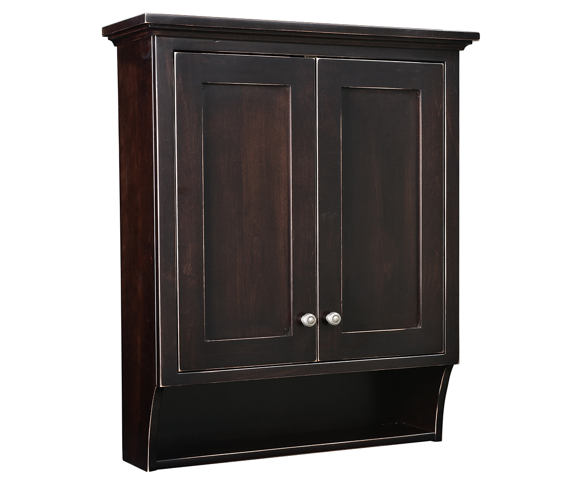 Black Rub Thru Bathroom Wall Cabinet