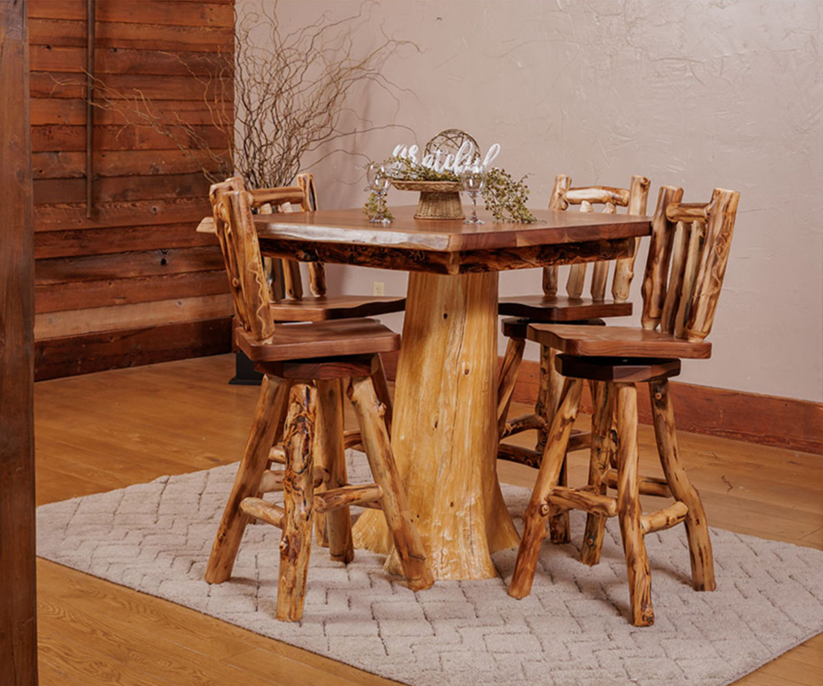 Rocky Mountain 30" Swivel Bar Stool - Walnut Seat - Image 2