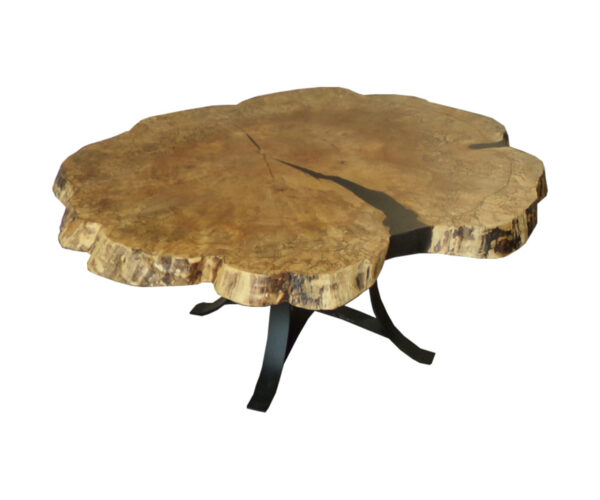 Spalted Maple Coffee Table - Golden Gate Base