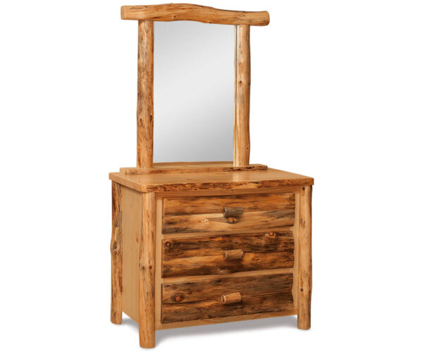 3 Drawer Dresser with Mirror - Rustic Pine