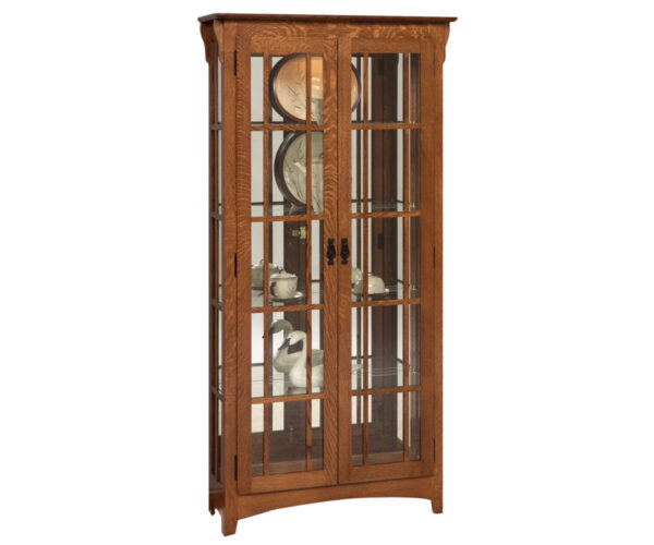 Mission Double Door Curio With Mullions