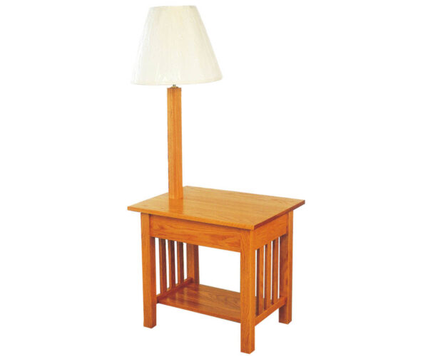 Mission End Table with Lamp
