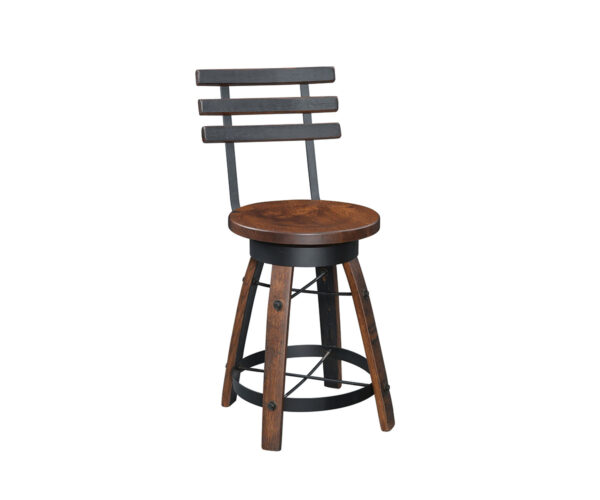 Deluxe Whiskey Barrel Barstool with Swivel