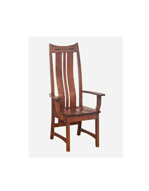 Fusion Designs Amish High Back Arm Chair - Wood Seat