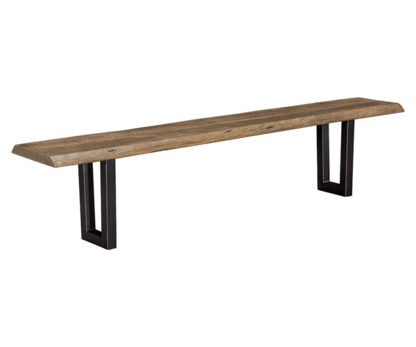 Live Edge Rough Sawn Bench with Lifestyle Base